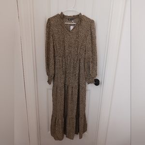 Pretty Garden Green Long Sleeve Dress